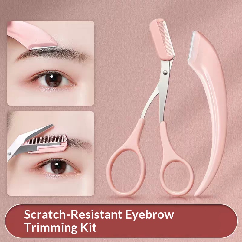Grooming Men'S Eyebrows - ชุดอุปกรณ์จัดแต่งทรงคิ้วสำหรับผู้หญิงและผู้ชาย ทำจากสแตนเลสสตีล ประกอบด้วยหวีสำหรับจัดแต่งคิ้ว กรรไกร และอุปกรณ์สำหรับตัดแต่งคิ้ว