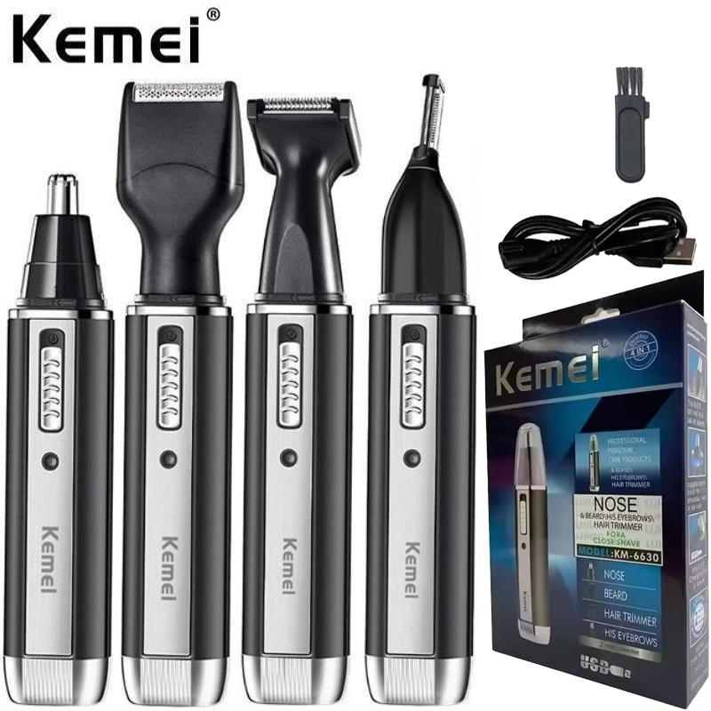 Grooming Men'S Eyebrows - เครื่องตัดขนจมูก Kemei-6630 สำหรับทำความสะอาดจมูกและหู เครื่องตัดขนจมูกแบบชาร์จได้ เครื่องตัดขนเคราสำหรับผู้ชาย เครื่องโกนหนวด